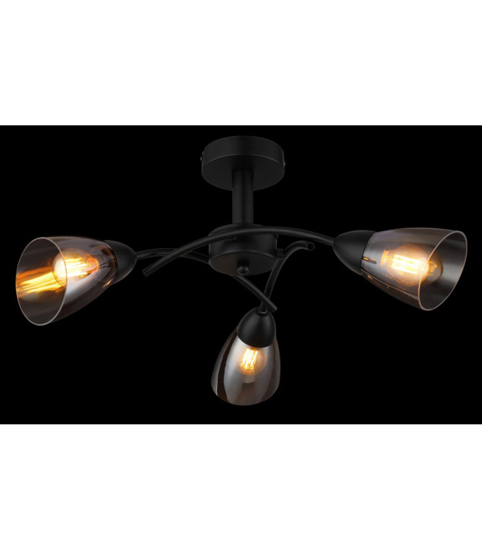 Paula Multi Arm Semi Flush Ceiling Lamp Matt Black 3x E14-5