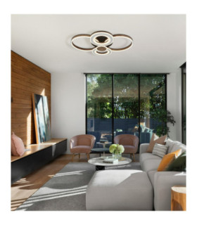 Mara Semi Flush Ceiling Light Matt Black LED 2700/6000K-2
