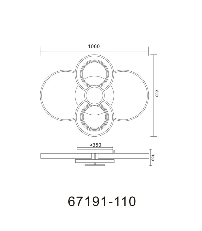 Mara Semi Flush Ceiling Light Matt Black LED 2700/6000K-5