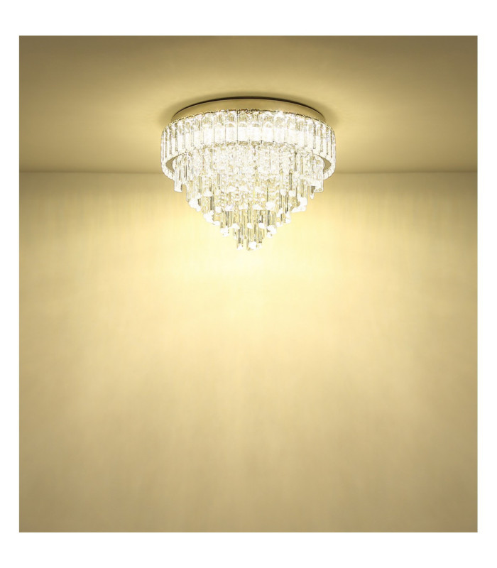 Crystalia 50cm Ceiling Light Chrome LED 2700/6000K-8