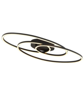 Spira Semi Flush Ceiling Light Matt Black LED 3000K-1