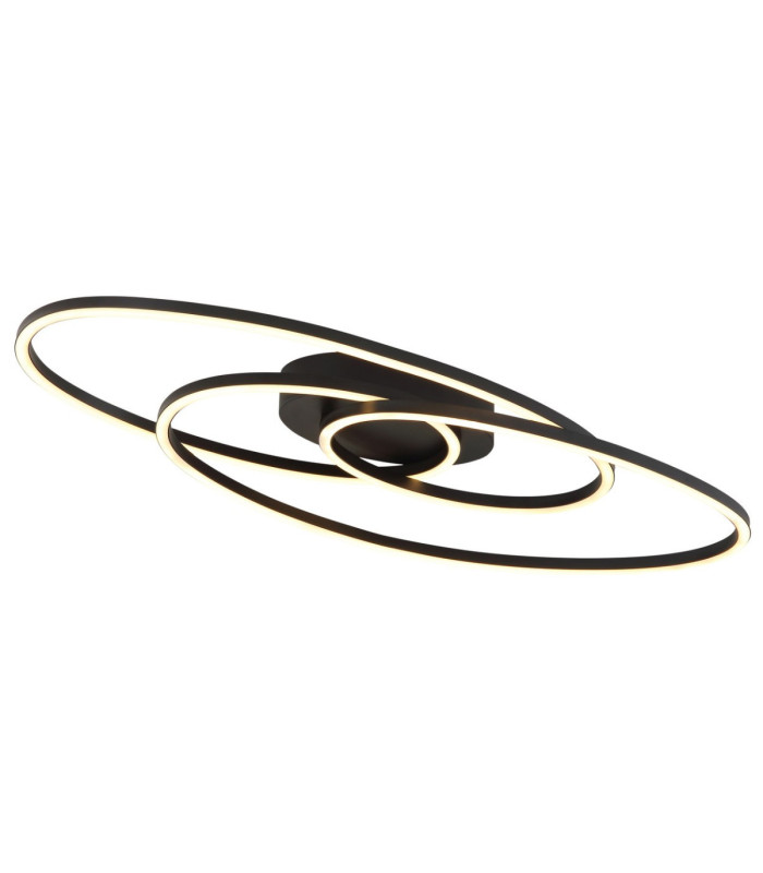 Spira Semi Flush Ceiling Light Matt Black LED 3000K-1