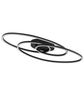 Spira Semi Flush Ceiling Light Matt Black LED 3000K-2