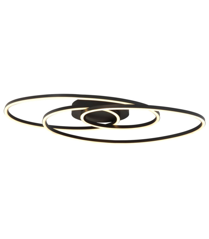 Spira Semi Flush Ceiling Light Matt Black LED 3000K-3
