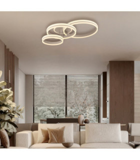 Rubio Semi Flush Ceiling Light Matt Sand LED 3000K-2