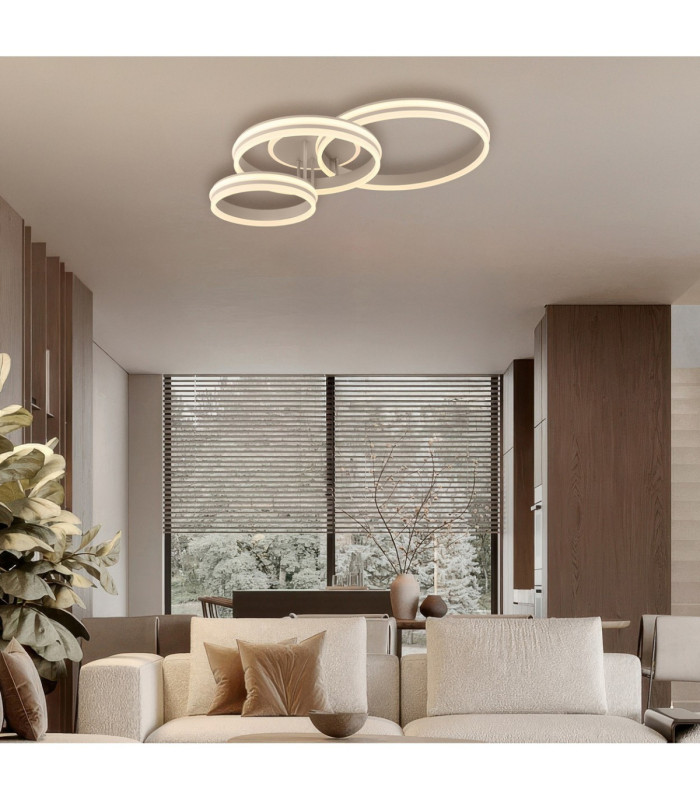Rubio Semi Flush Ceiling Light Matt Sand LED 3000K-2