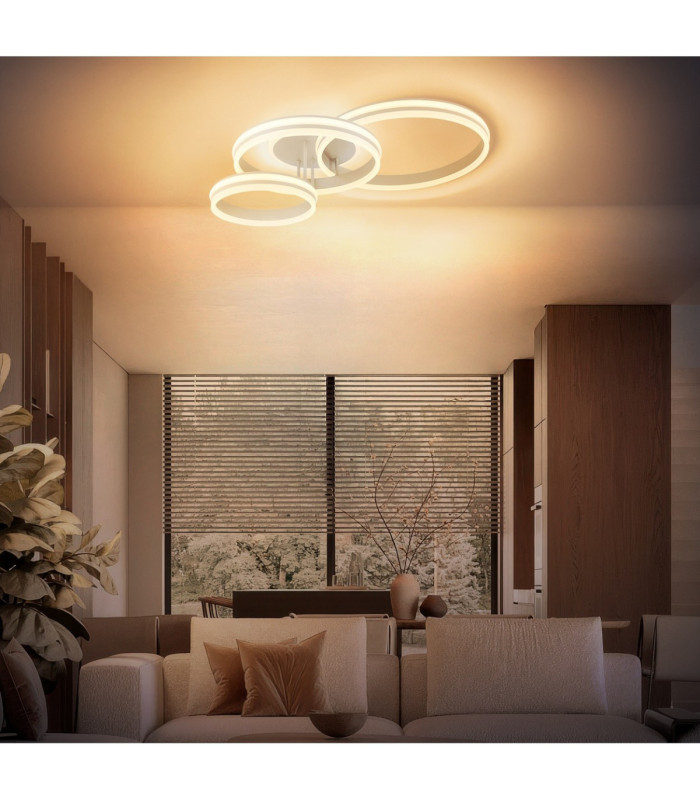 Rubio Semi Flush Ceiling Light Matt Sand LED 3000K-7