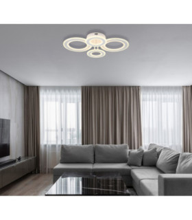 Anthony Semi Flush Ceiling Light Matt White LED 3000/4200/6500K-2