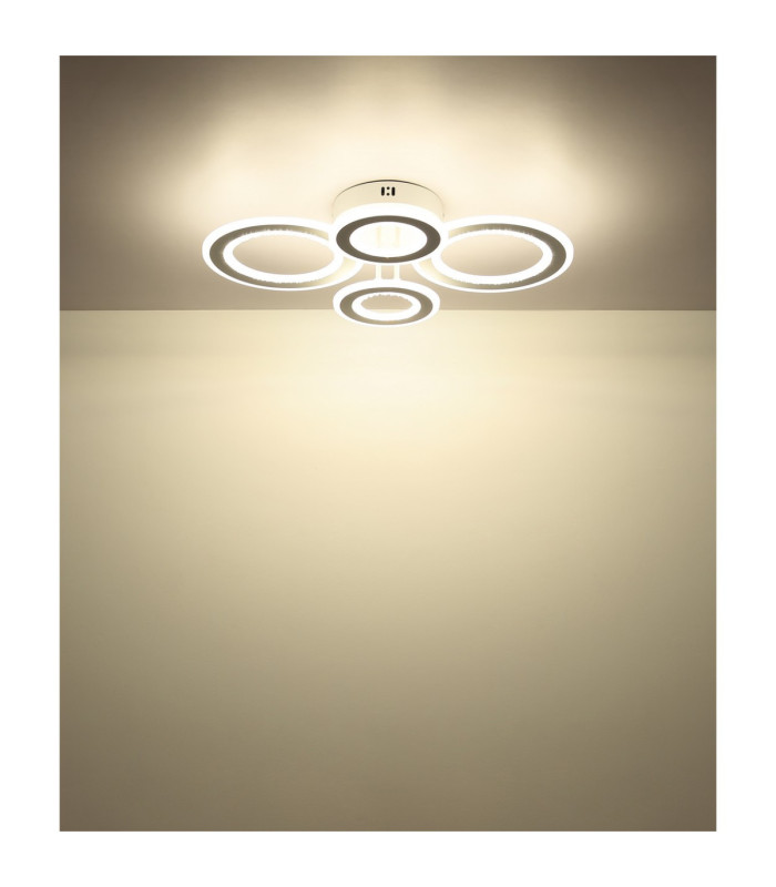 Anthony Semi Flush Ceiling Light Matt White LED 3000/4200/6500K-9