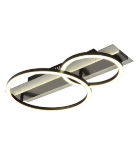 Norberto Twin Ring Semi Flush Ceiling Light Matt Black LED 4000K-1