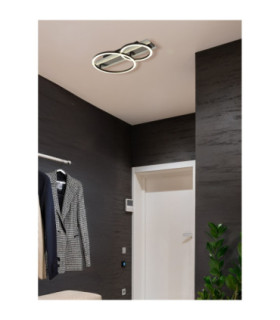 Norberto Twin Ring Semi Flush Ceiling Light Matt Black LED 4000K-2