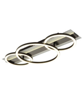 Norberto Tripple Ring Semi Flush Ceiling Light Matt Black LED 4000K-1