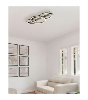 Norberto Tripple Ring Semi Flush Ceiling Light Matt Black LED 4000K-2