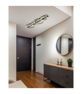 Norberto Quad Ring Semi Flush Ceiling Light Matt Black LED 4000K-2