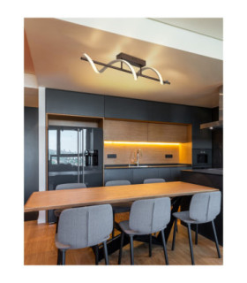 Spiro Semi Flush Ceiling Light Matt Coffee LED 3000K-2