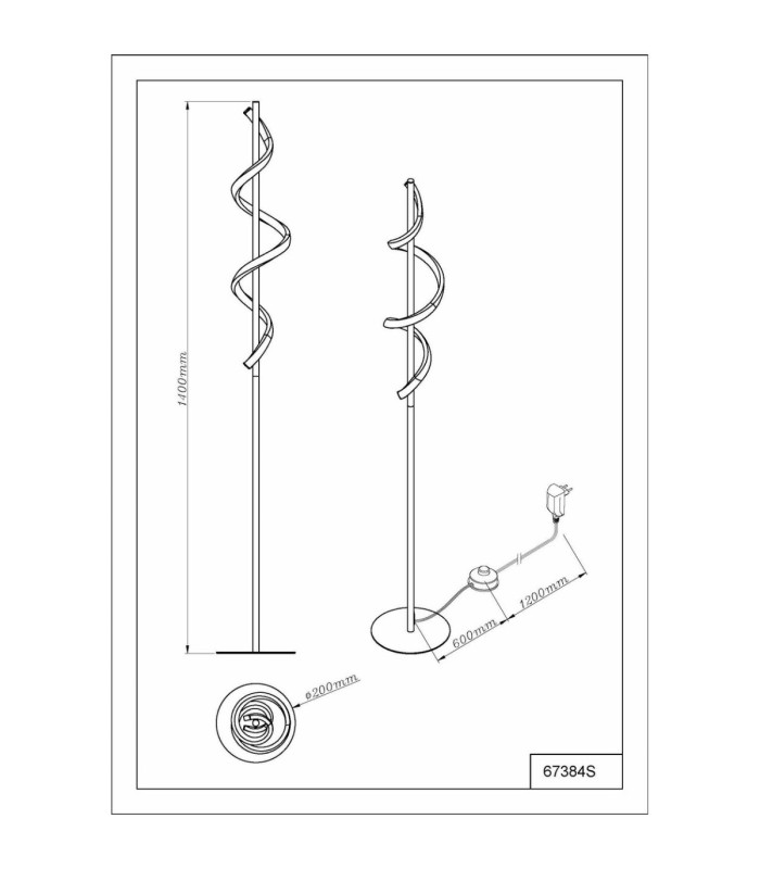 Spiro LED Integrated Floor Lamp Matt Coffee LED 3000K-7