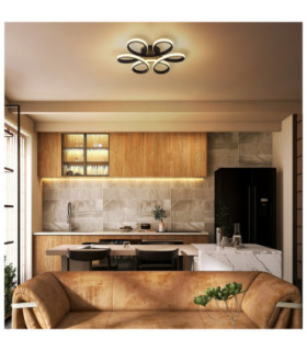 Orbita Semi Flush Ceiling Light Matt Black LED 3000K-2