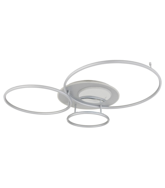 Johnson I Semi Flush Ceiling Light Brushed Silver LED 2700/6500K-3