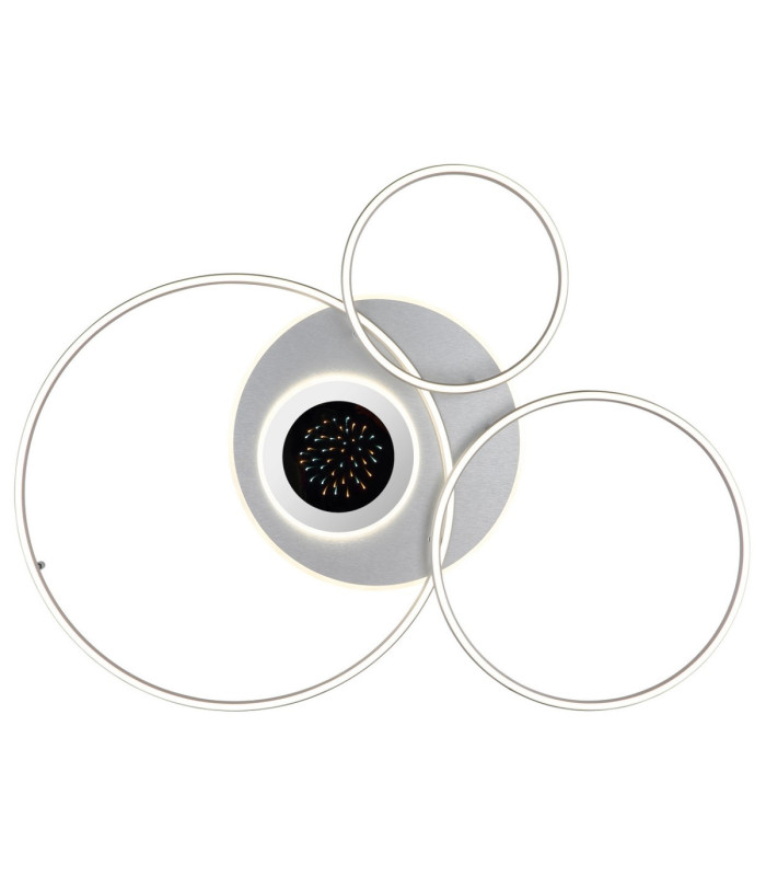 Johnson I Semi Flush Ceiling Light Brushed Silver LED 2700/6500K-4
