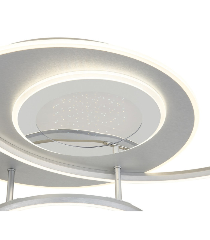 Johnson I Semi Flush Ceiling Light Brushed Silver LED 2700/6500K-5