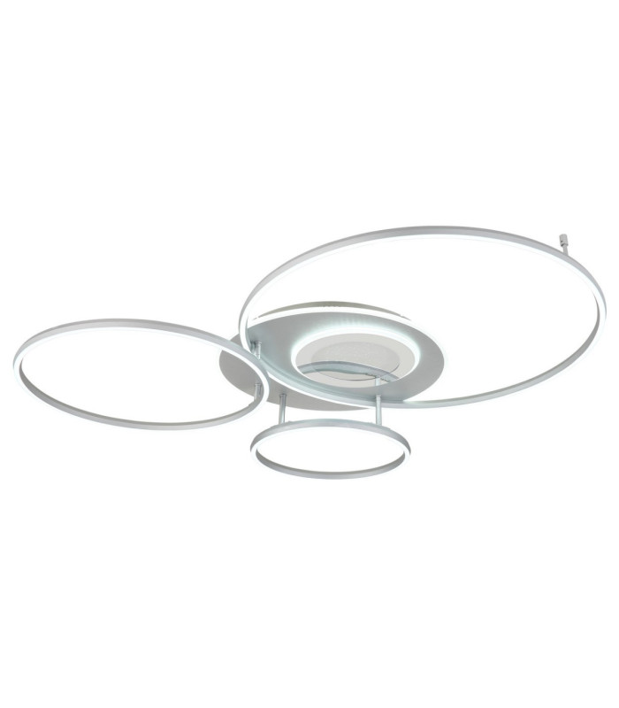 Johnson I Semi Flush Ceiling Light Brushed Silver LED 2700/6500K-7