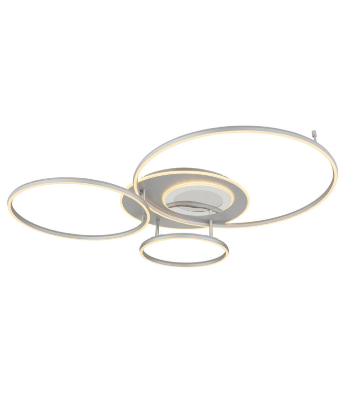 Johnson I Semi Flush Ceiling Light Brushed Silver LED 2700/6500K-10