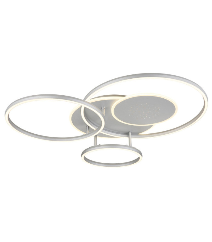 Johnson II Semi Flush Ceiling Light Brushed Silver LED 2700/6500K-1