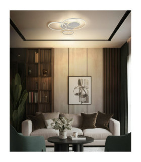 Johnson II Semi Flush Ceiling Light Brushed Silver LED 2700/6500K-2