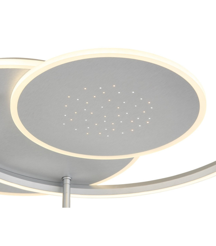 Johnson II Semi Flush Ceiling Light Brushed Silver LED 2700/6500K-5