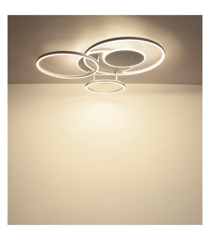 Johnson II Semi Flush Ceiling Light Brushed Silver LED 2700/6500K-8