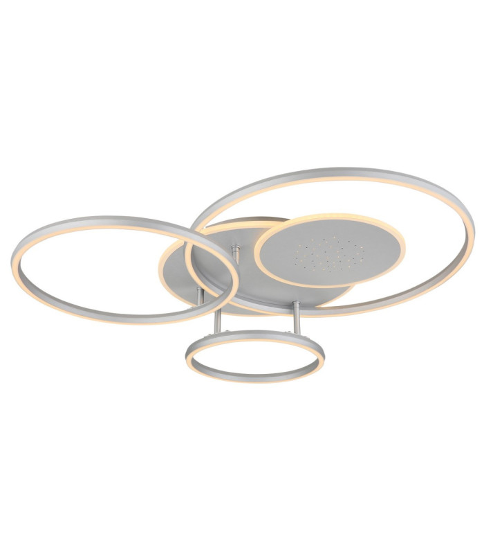 Johnson II Semi Flush Ceiling Light Brushed Silver LED 2700/6500K-10