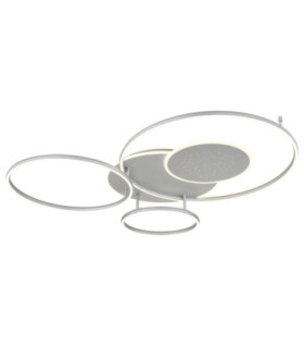 Johnson III Semi Flush Ceiling Light Brushed Silver LED 2700/6500K-1