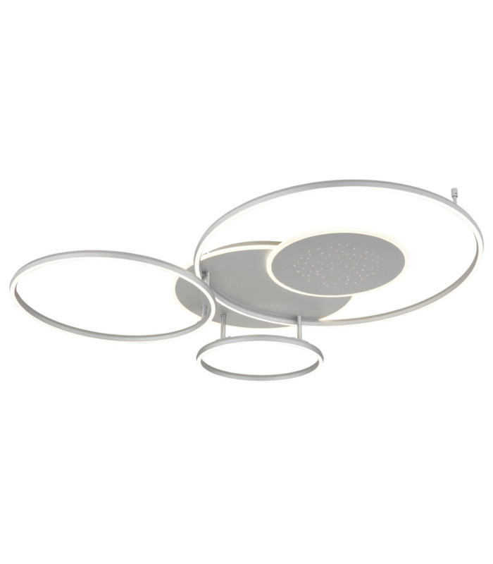 Johnson III Semi Flush Ceiling Light Brushed Silver LED 2700/6500K-1