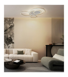 Johnson III Semi Flush Ceiling Light Brushed Silver LED 2700/6500K-2