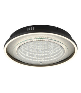 Mirrora 40cm Semi Flush Ceiling Light Matt Black Glass Mirror LED 3000/4000/6000K-1