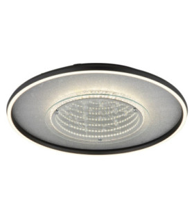 Mirrora 50cm Semi Flush Ceiling Light Matt Black Glass Mirror LED 3000/4000/6000K-1