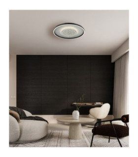 Mirrora 50cm Semi Flush Ceiling Light Matt Black Glass Mirror LED 3000/4000/6000K-2