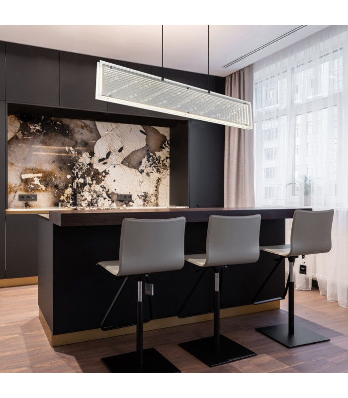 Mirrora Bar Pendant Ceiling Light Matt Black Glass Mirror LED 2700/6500K-2