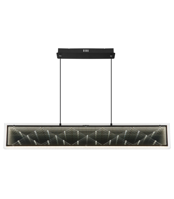 Mirrora Bar Pendant Ceiling Light Matt Black Glass Mirror LED 2700/6500K-4