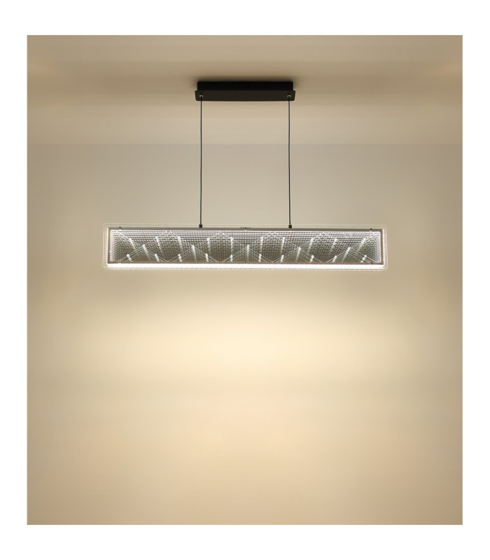 Mirrora Bar Pendant Ceiling Light Matt Black Glass Mirror LED 2700/6500K-10