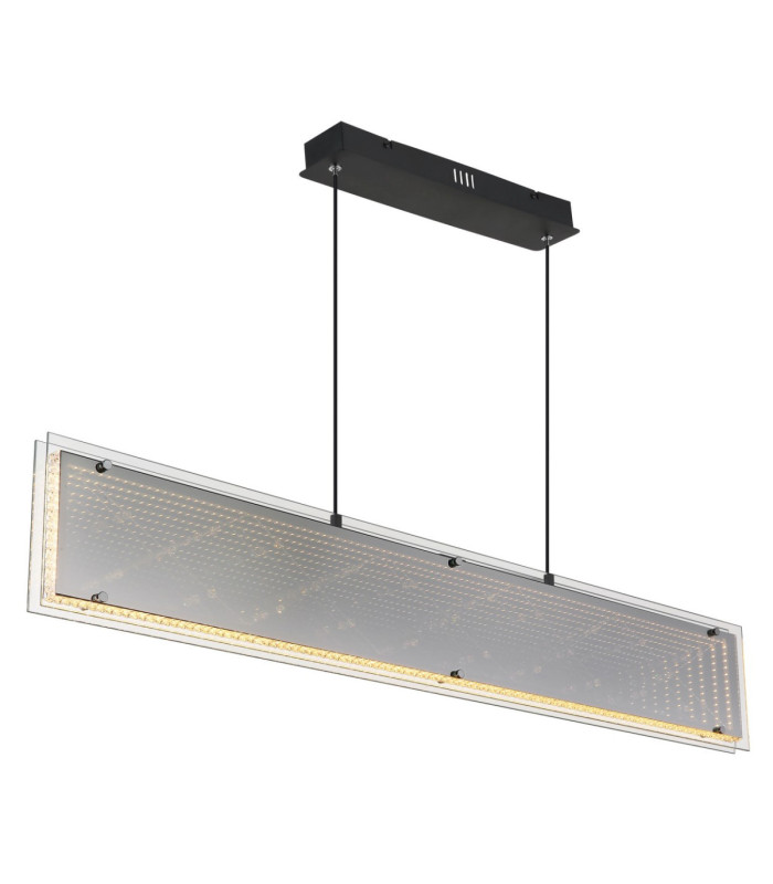 Mirrora Bar Pendant Ceiling Light Matt Black Glass Mirror LED 2700/6500K-13