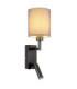 Zamora Reading Wall Light Matt Gunmetal Textile Grey Shade E27-1