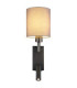 Zamora Reading Wall Light Matt Gunmetal Textile Grey Shade E27-4