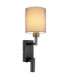 Zamora Reading Wall Light Matt Gunmetal Textile Grey Shade E27-8