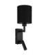 Zamora Reading Wall Light Matt Black Textile Black Shade E27-3