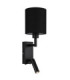 Zamora Reading Wall Light Matt Black Textile Black Shade E27-7
