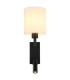 Zamora Reading Wall Light Matt Black Textile White Shade E27-4