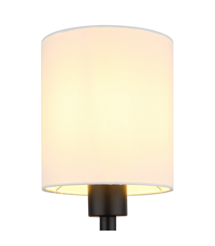 Zamora Reading Wall Light Matt Black Textile White Shade E27-5