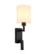Zamora Reading Wall Light Matt Black Textile White Shade E27-8