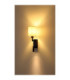 Zamora Reading Wall Light Matt Black Textile White Shade E27-9